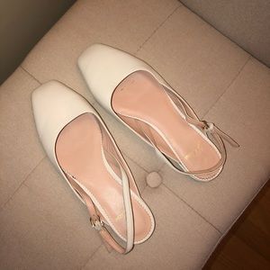 J. CREW ~ 7.5 ~ WHITE ~ SLINGBACK FLATS